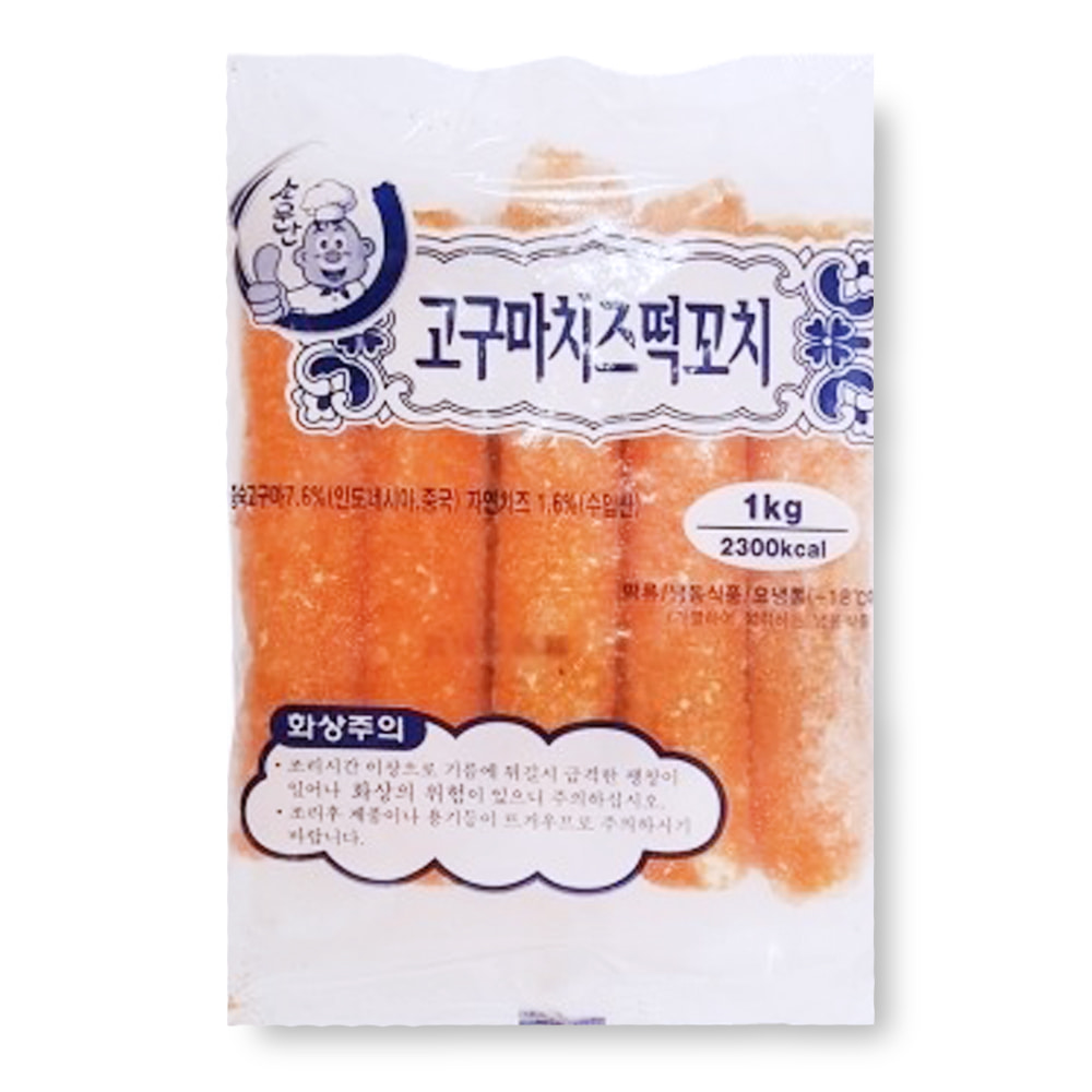 쫀득말랑 쌀떡간식 고구마치즈 떡도그 1kgX15봉